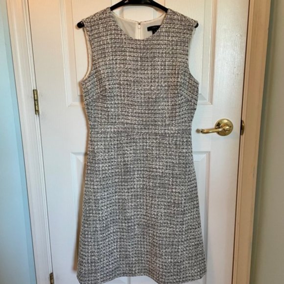 J. Crew A-Line Shimmer, Metallic Tweed Dress, Size 8 - Picture 2 of 7